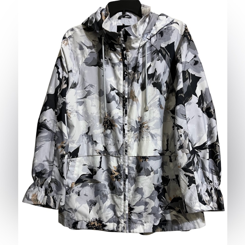 Isaac Mizrahi Live! SOHO Women’s Artsy Printed Anorak Zip Up Hooded Jacket M